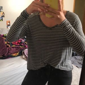 Grey striped long sleeve from american eagle